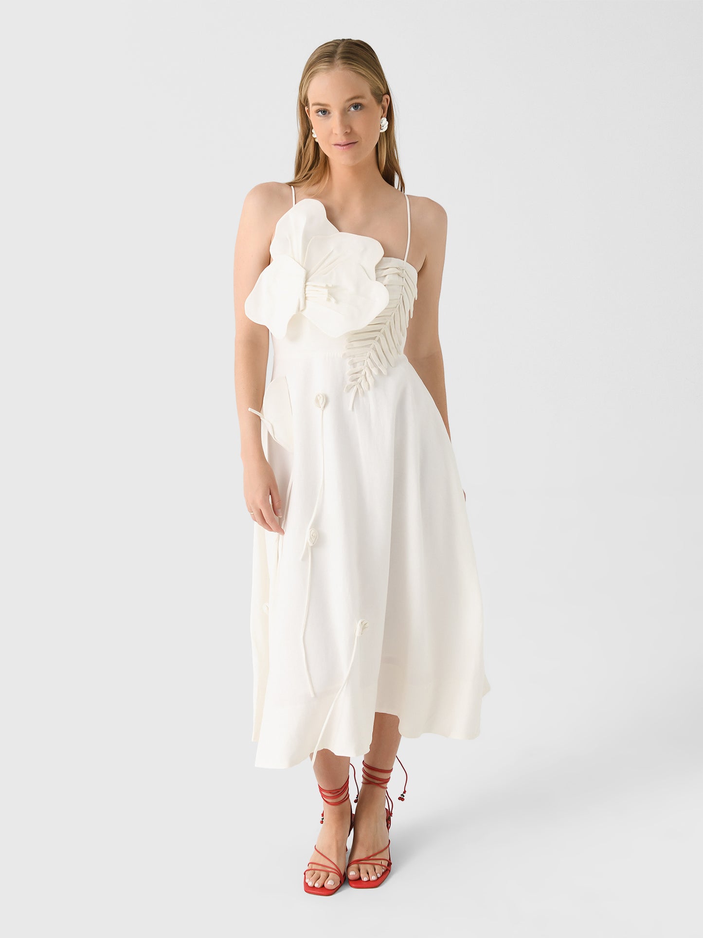 Farm Rio Women's Garden Sleeveless Midi Dress - Saint Bernard