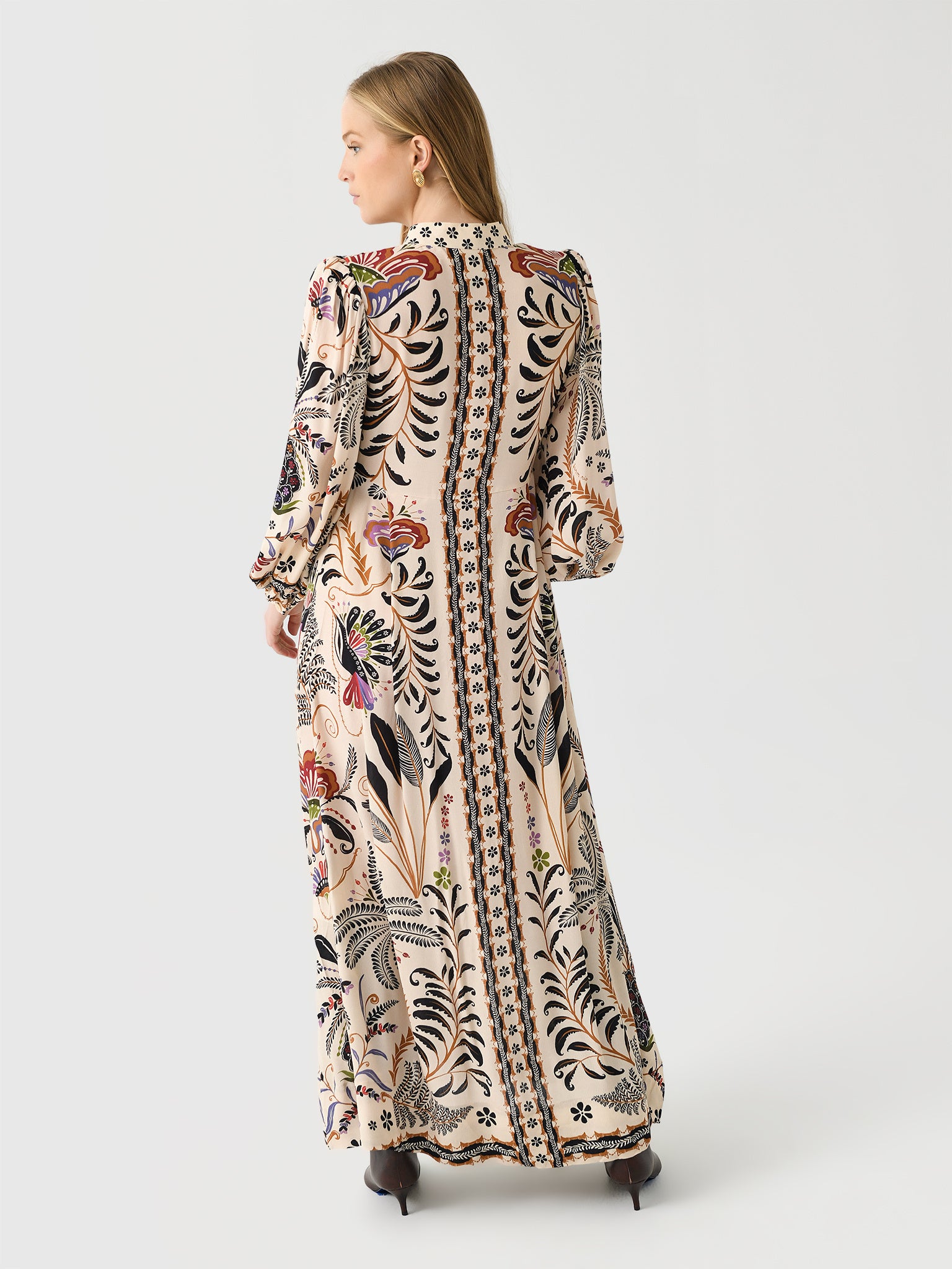 farm rio romantic nature long sleeve maxi dress Multicolor Romantic Nature Long Sleeve Maxi Dress FARM Rio