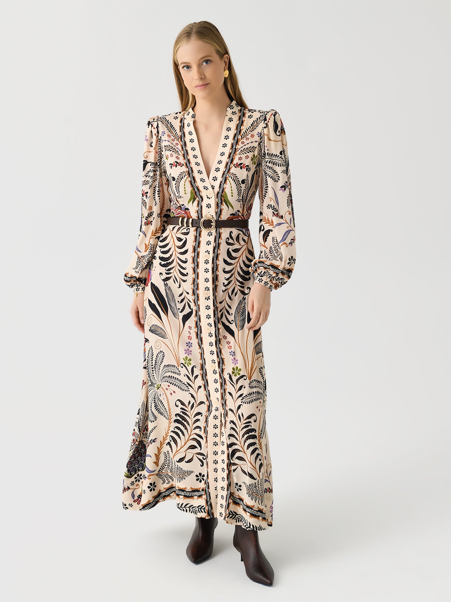 sand classic nature maxi dress Farm Rio Sand Nature Land Maxi Dress - Nature Land Sand