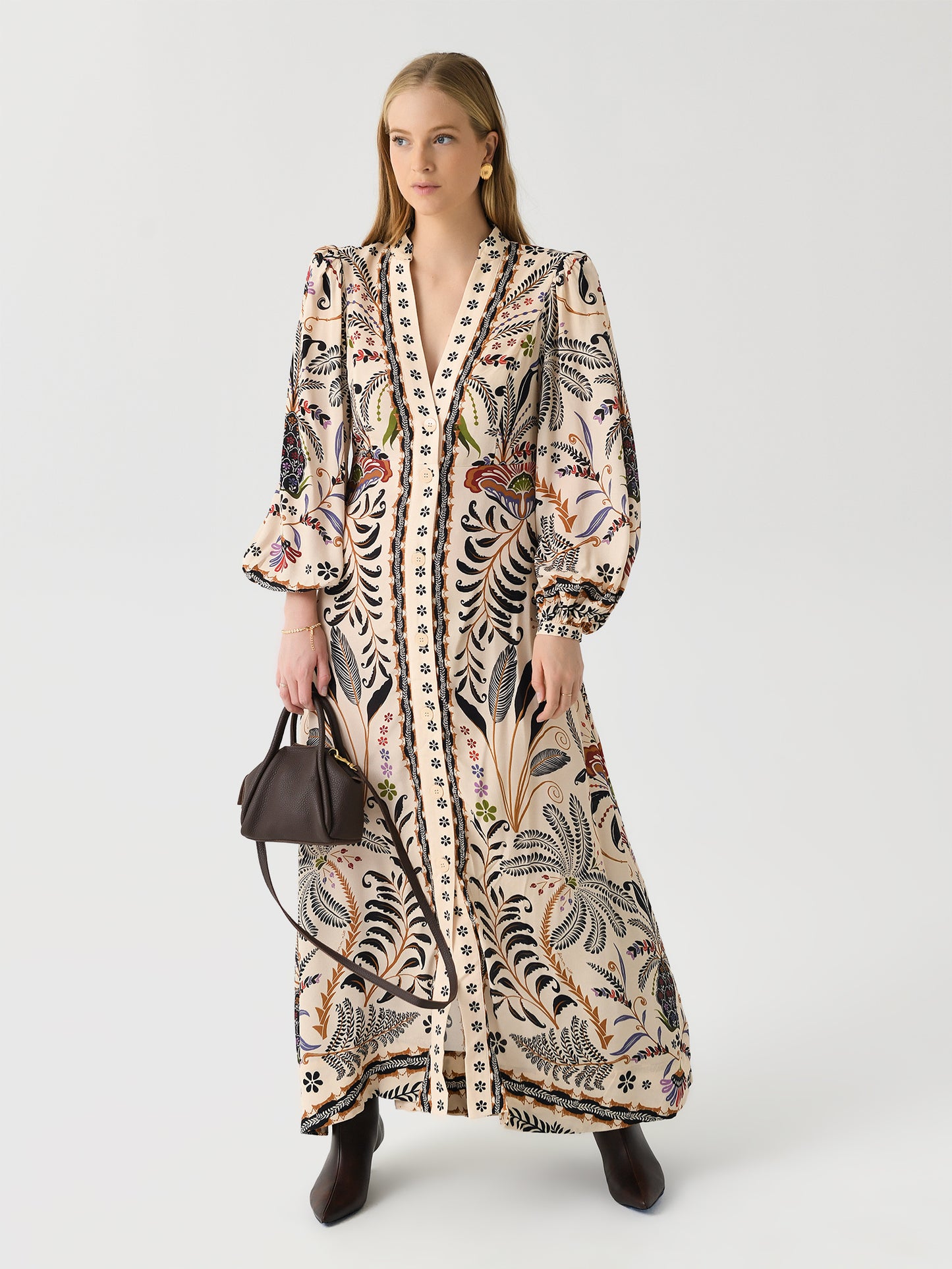 Farm Rio Women's Classic Nature Sand Maxi Dress - Saint Bernard