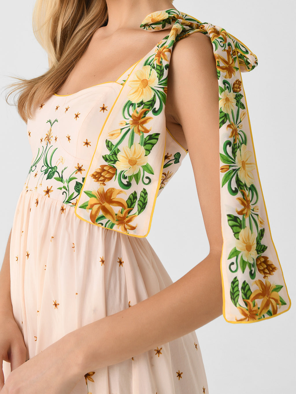 open lace back dress Farm Rio Women's Botanical Beauty Laces Cup Midi Dress – Saint Bernard