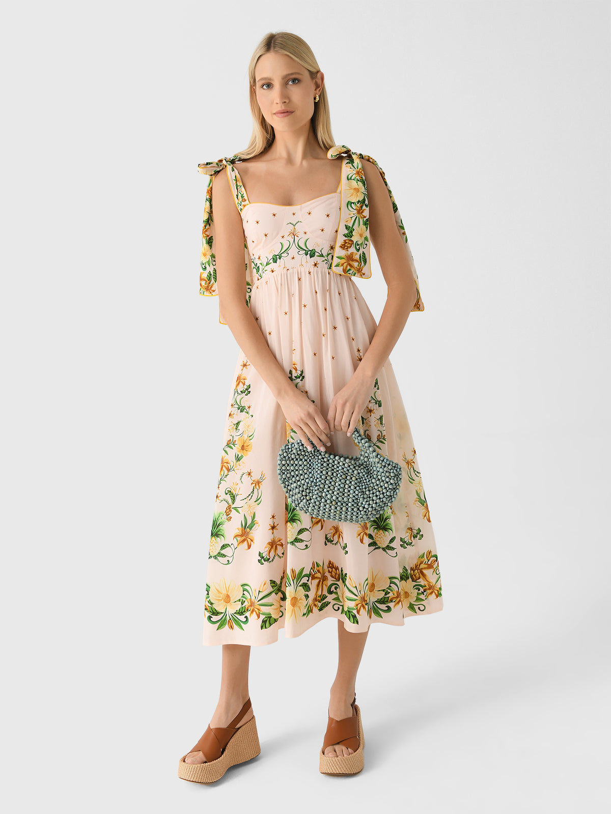 farm rio midi dresses Women's Botanical Beauty Laces Cup Dress Celebrate spring in one Size:54EU/6XL/26UK/24US W-5 Chief Warrant Officer 5 Cut Out Long Sleeve