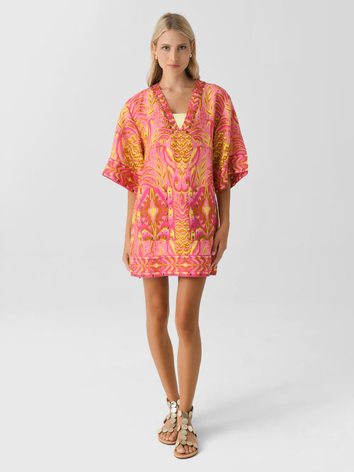 Farm Rio Women's Pineapple Tapestry Tunic Mini Dress