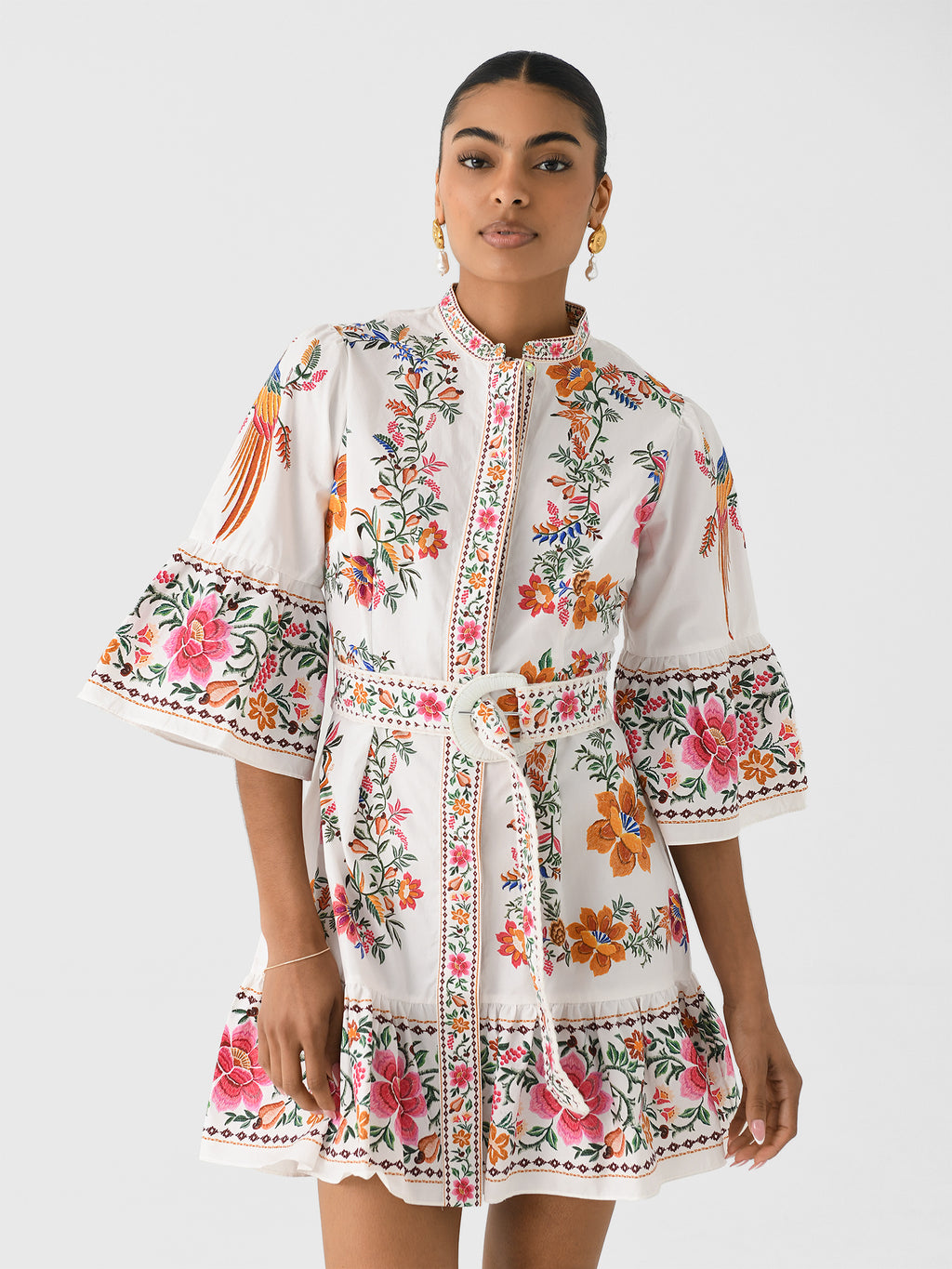 Farm Rio Women's Delicate Forest Scarves Mini Dress – Saint Bernard