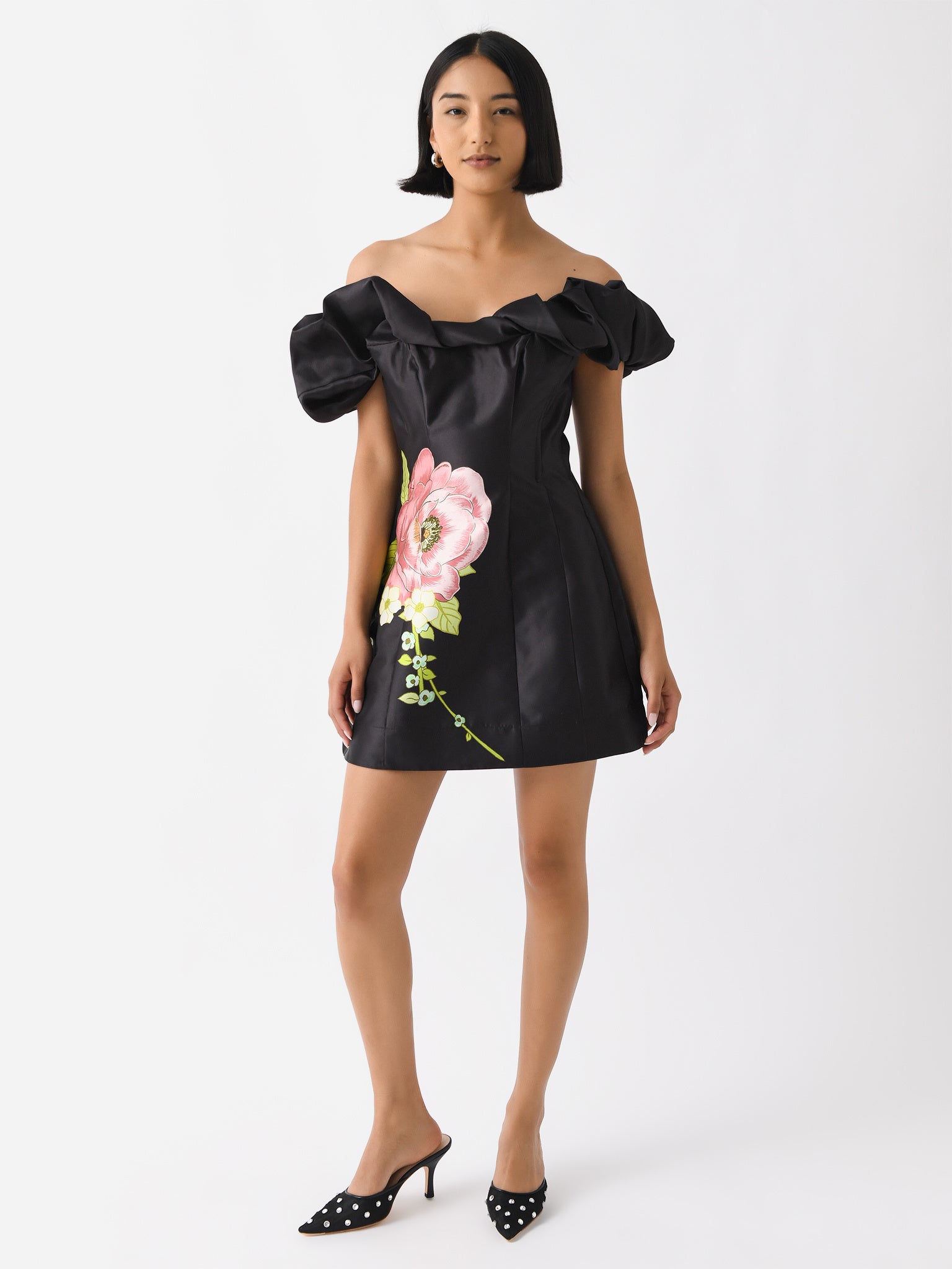 alemais black dress ALMAIS Regent Noir Mini Dress in Black