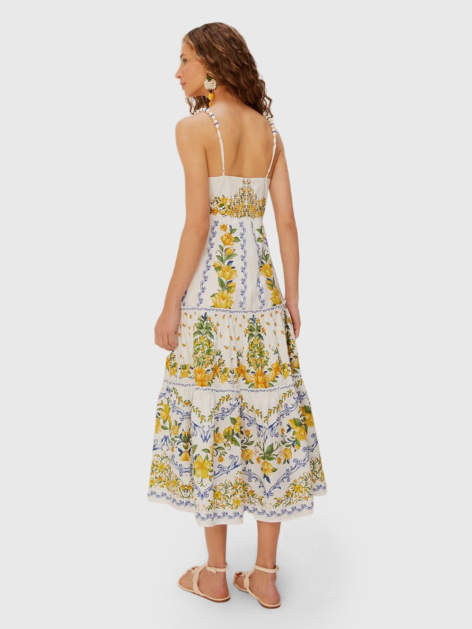 farm rio sicily midi dress Buy FARM RIO Sicily Richelieu Midi Tiered Dress | Off-White Color Women
