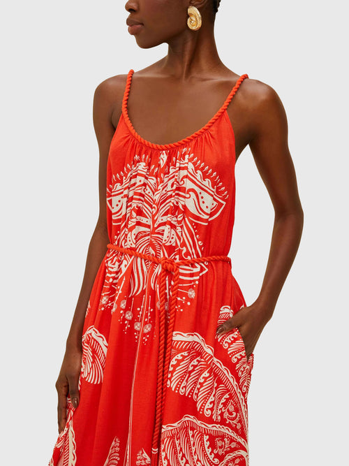Farm Rio Women's Majestic Coconut Tree Maxi Dress