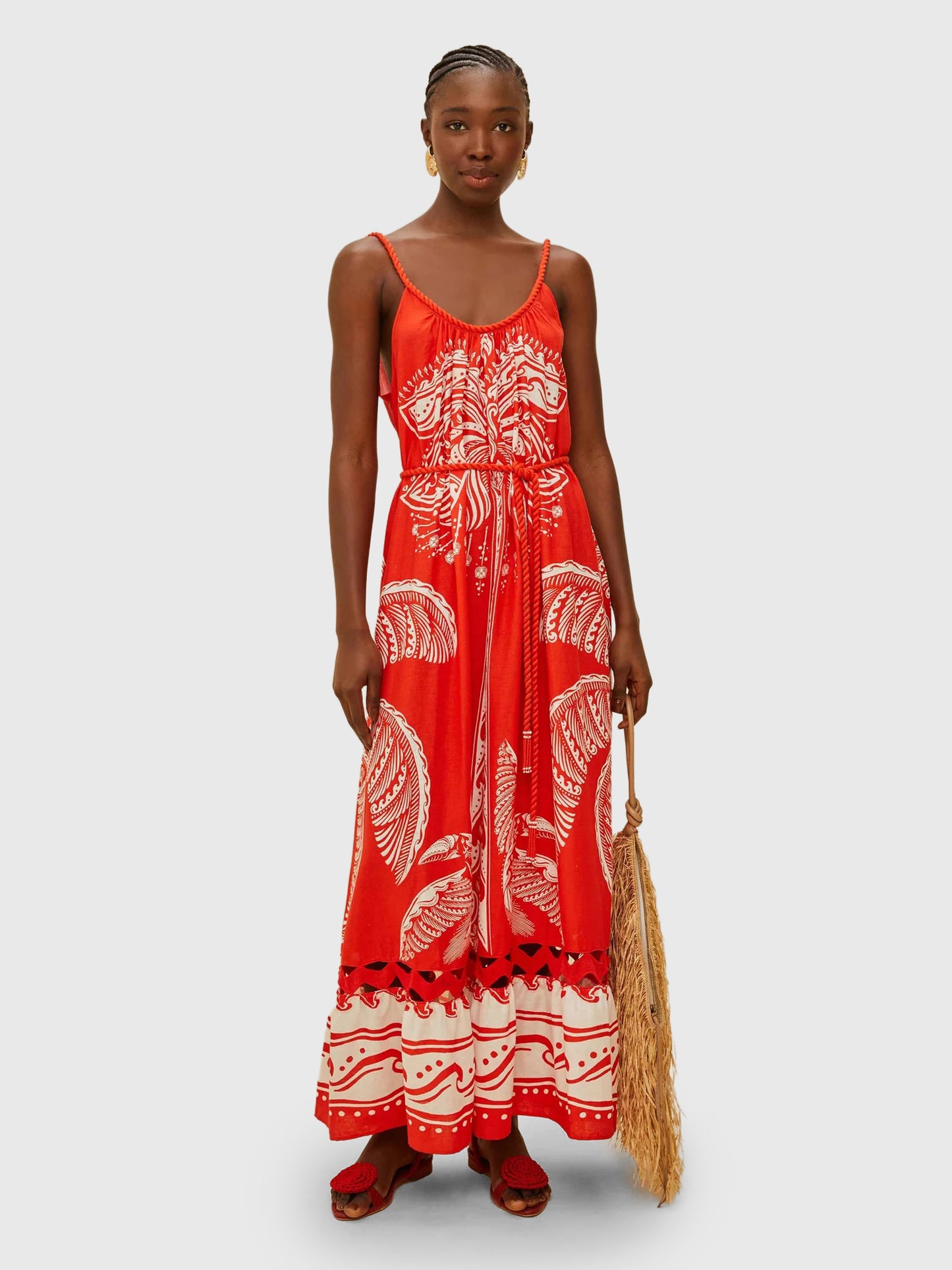 Farm Rio Women's Majestic Coconut Tree Maxi Dress - Saint Bernard