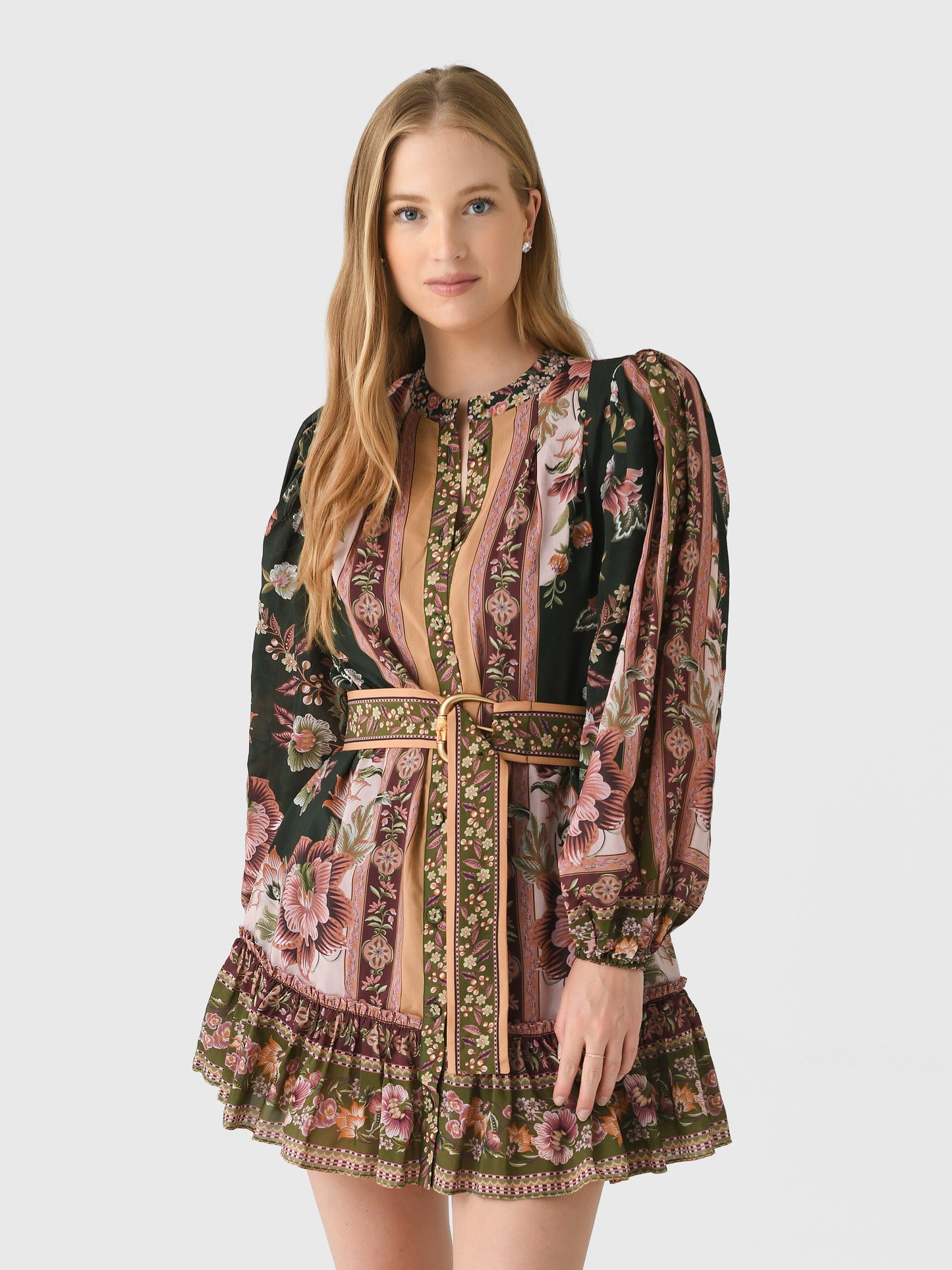 Farm Rio Women's Flowering Garden Tree Mini Dress - Saint Bernard