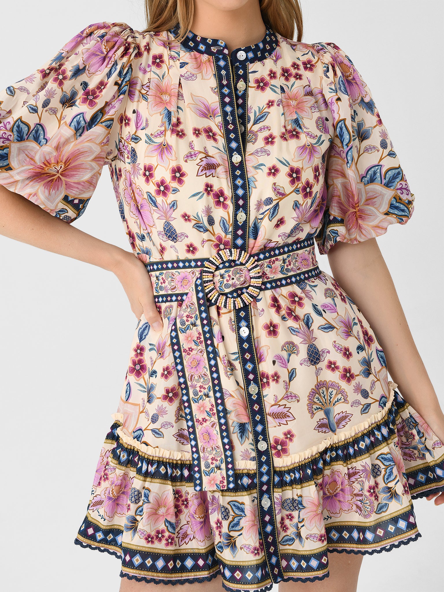 blue superbloom tapestry organic cotton mini dress FARM Rio | Dresses | Farm Rio Blue Superbloom Tapestry Organic Cotton Mini Dress Size Xs