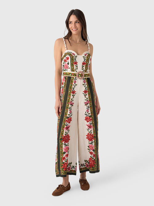 Farm Rio Women's Wonder Rio Sleeveless Wide-Leg Jumpsuit