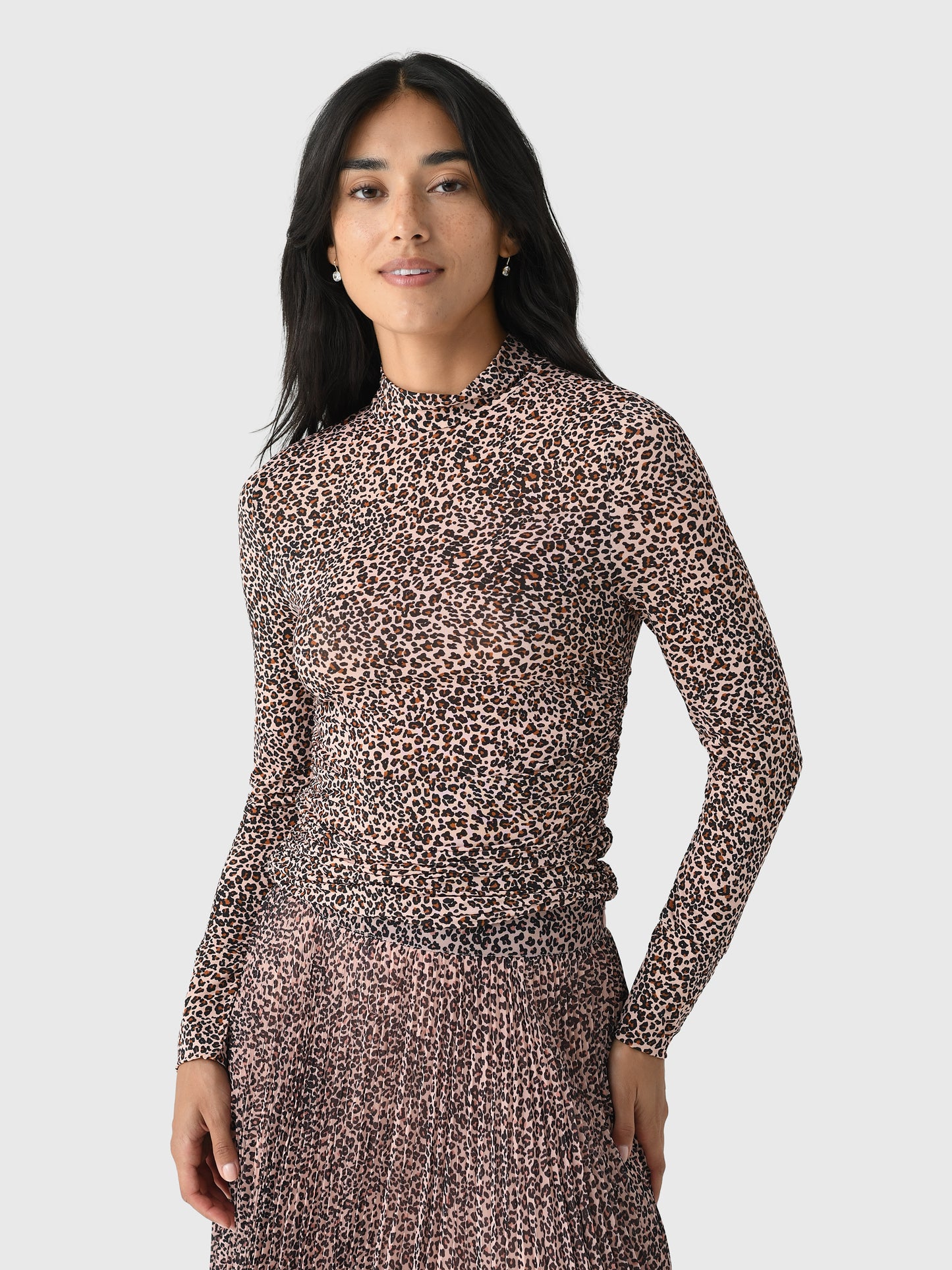 Farm Rio Women's Baby Leopard Jersey Blouse - Saint Bernard