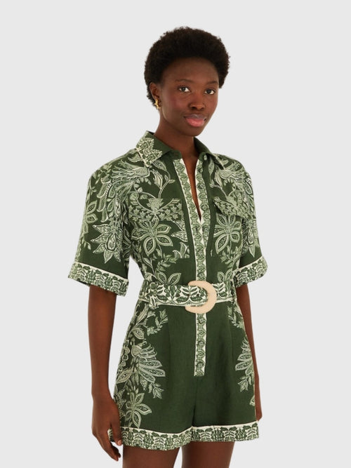 Farm Rio Women's Miranda Belted Romper