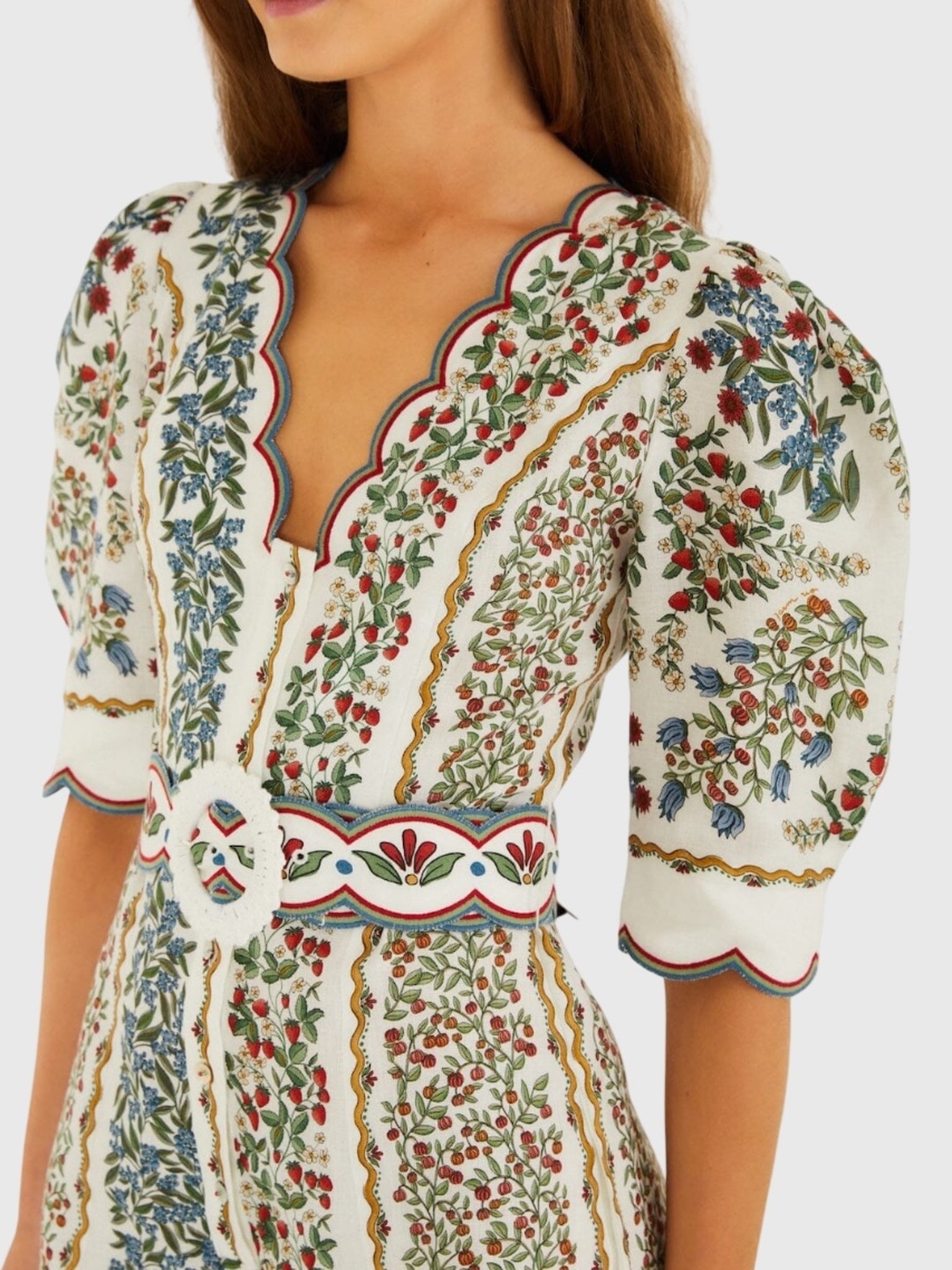 Farm Rio Women's Fruit Beauty Mini Cut-Out Romper - Saint Bernard