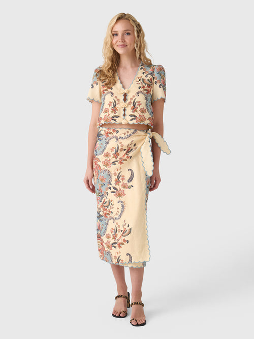 Farm Rio Women's Boho Beauty Midi Skirt