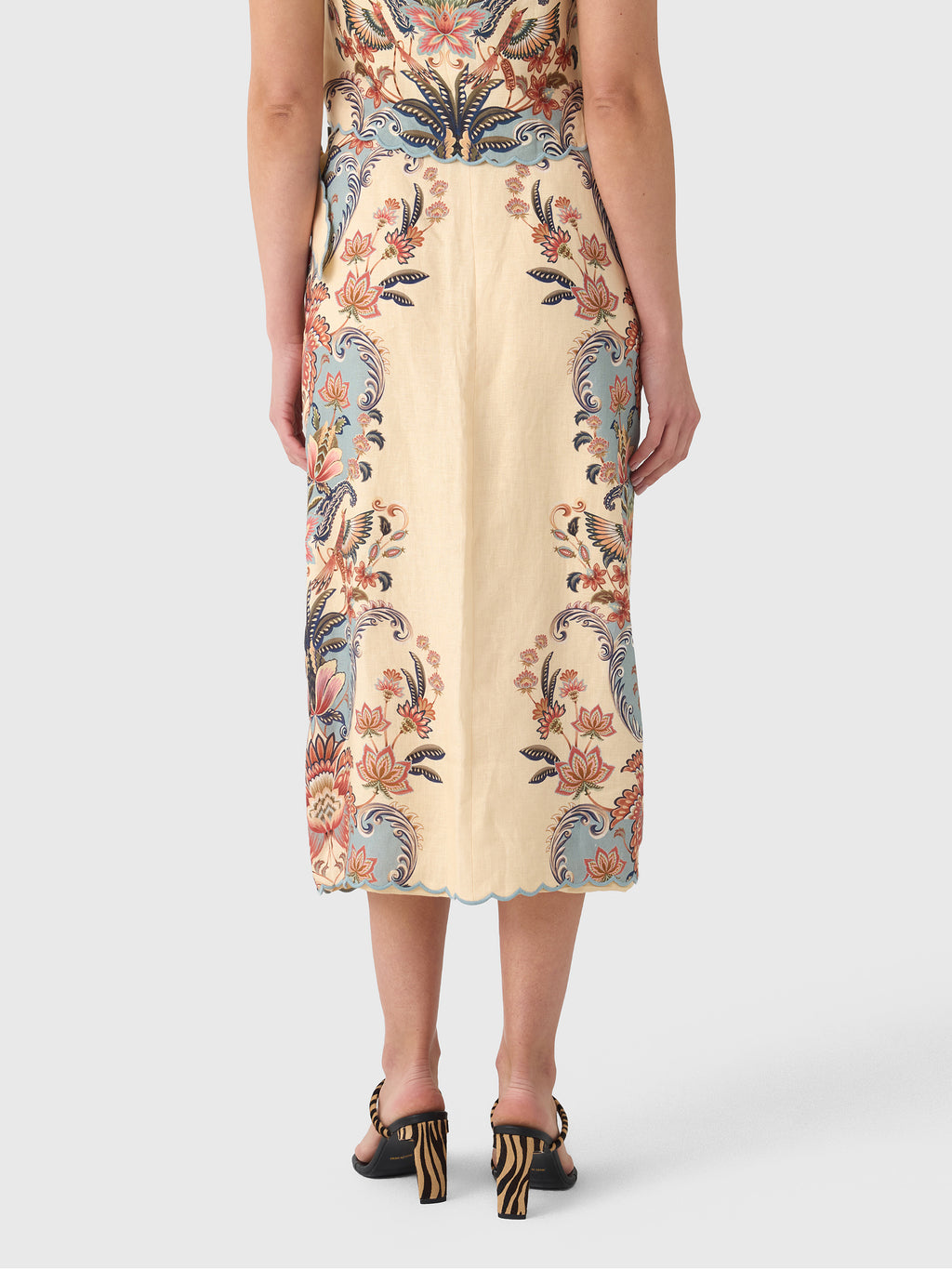 Farm Rio Women's Boho Beauty Midi Skirt - Saint Bernard