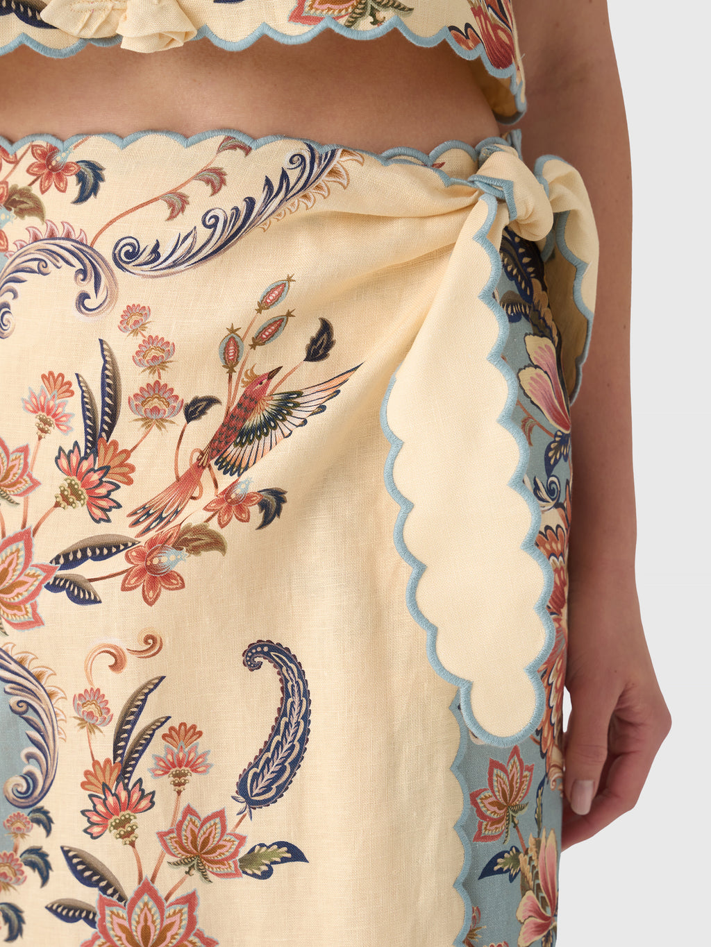 Farm Rio Women's Boho Beauty Midi Skirt - Saint Bernard