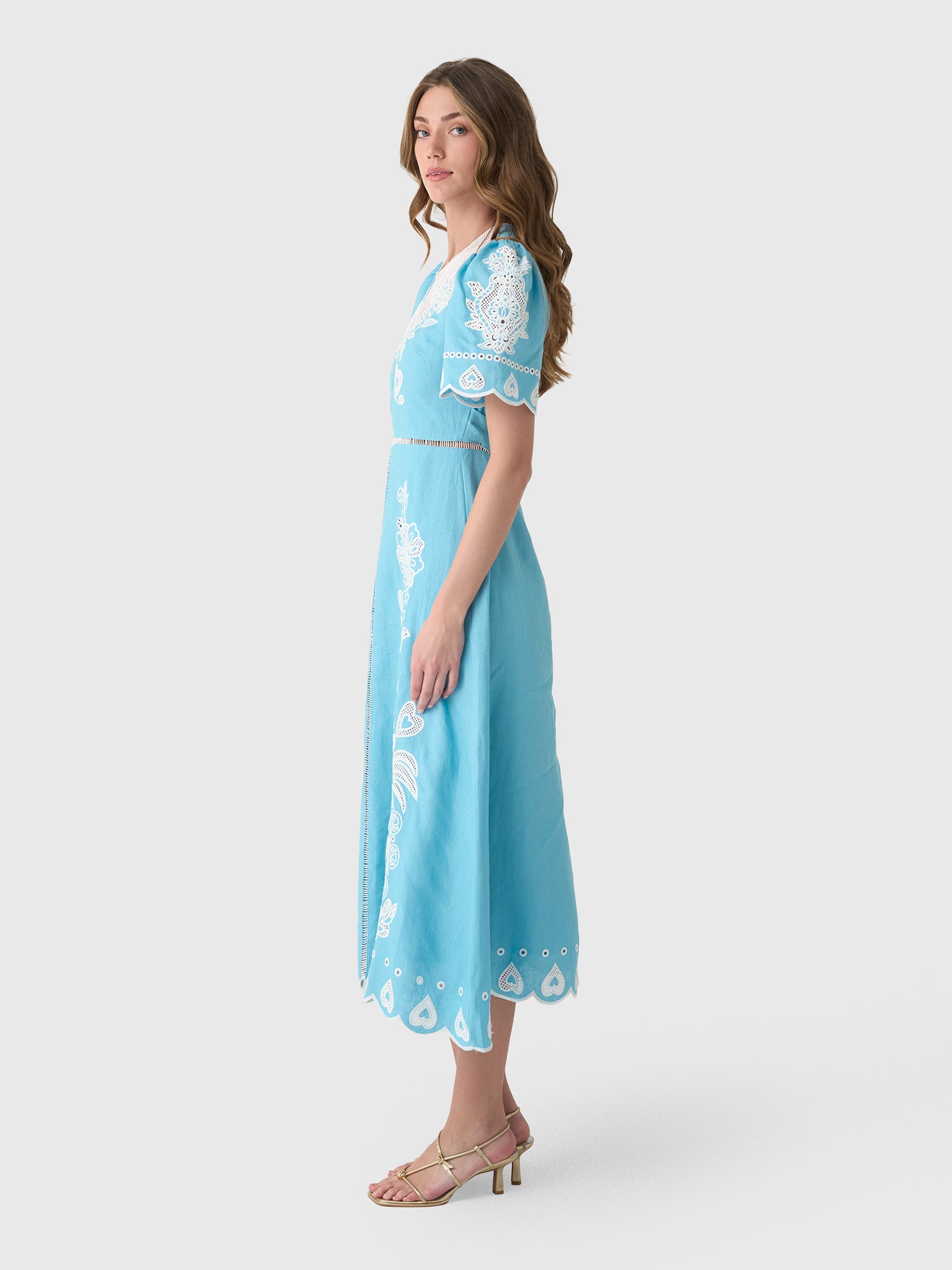 Farm Rio Women's Embroidered Midi Dress - Saint Bernard