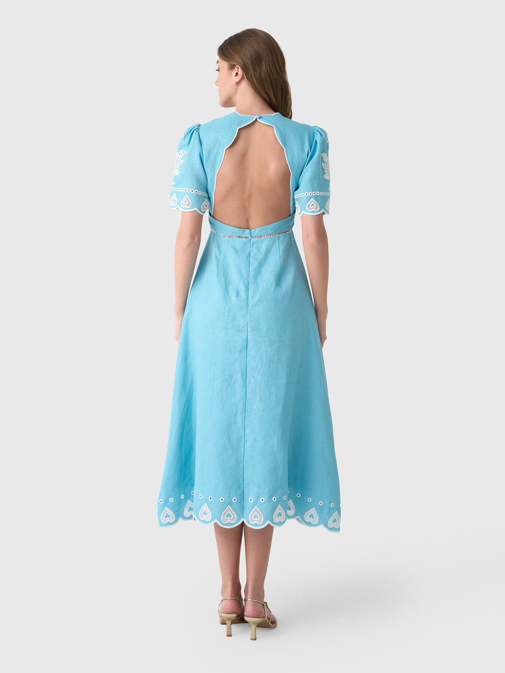 Farm Rio Women's Embroidered Midi Dress - Saint Bernard