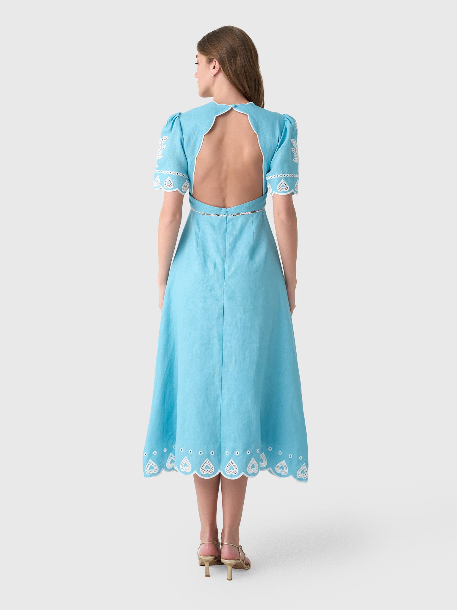 Farm Rio Women's Embroidered Midi Dress - Saint Bernard