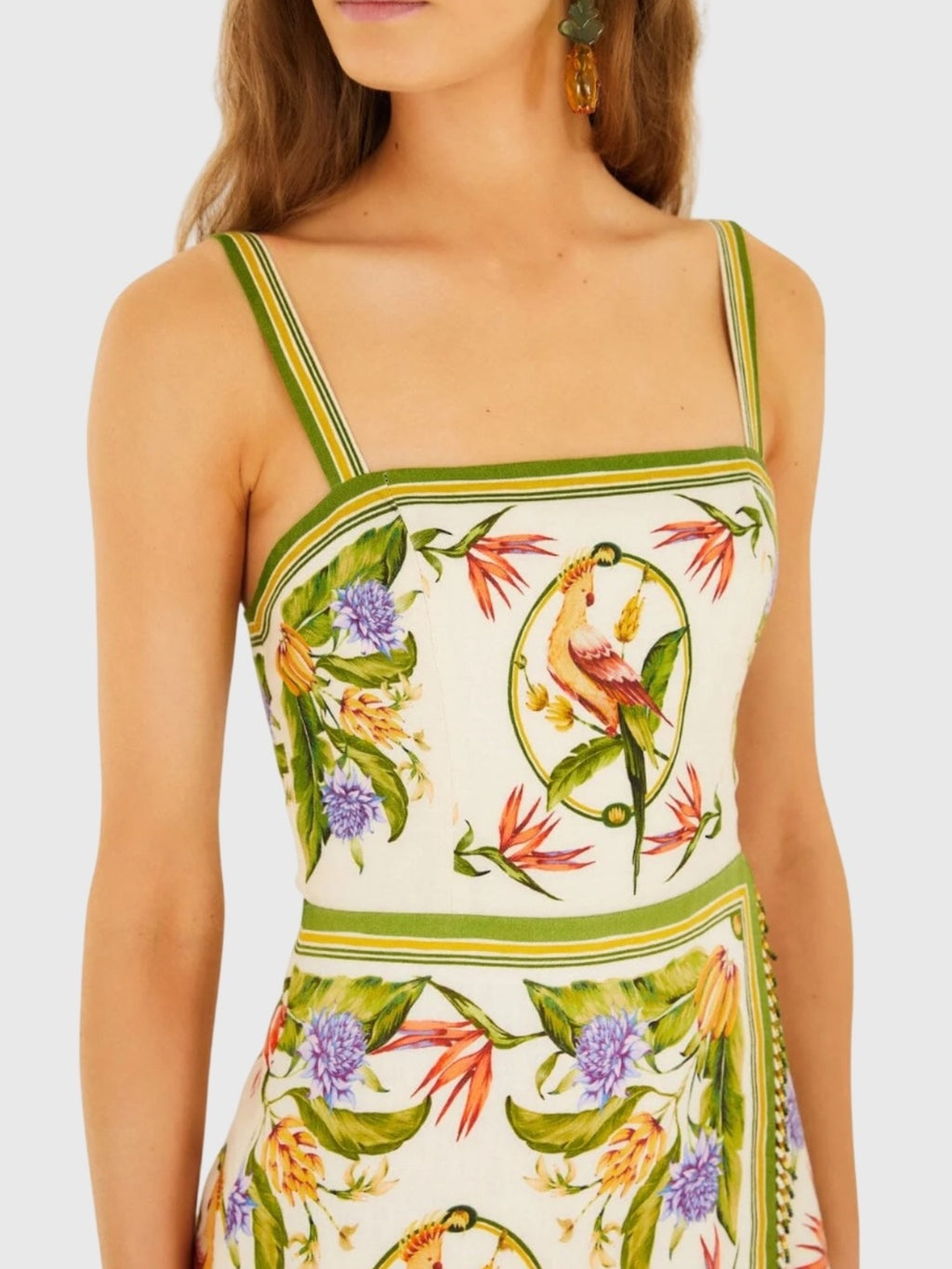 Farm Rio Women's Tropical Scarf Sleeveless Mini Dress - Saint Bernard