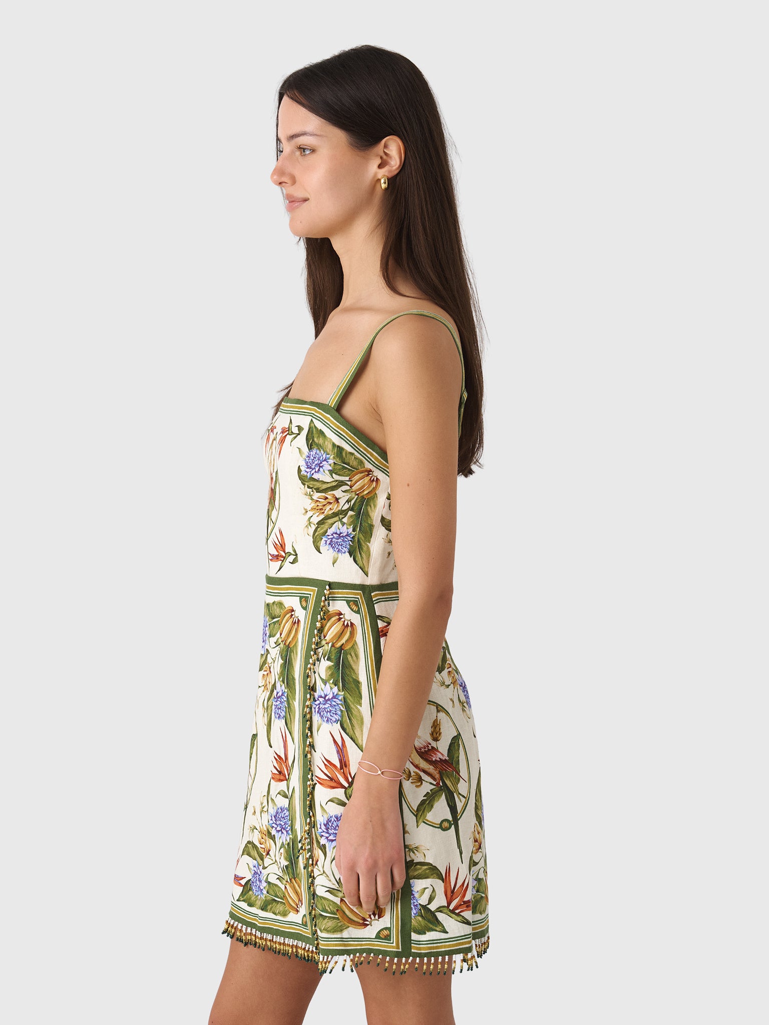 Farm Rio Women's Tropical Scarf Sleeveless Mini Dress - Saint Bernard