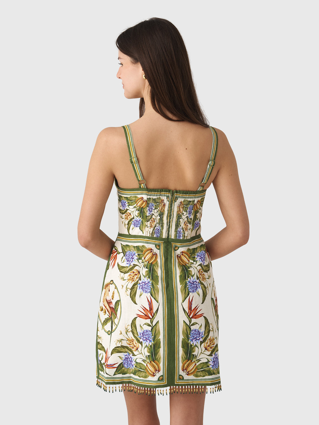 Farm Rio Women's Tropical Scarf Sleeveless Mini Dress - Saint Bernard