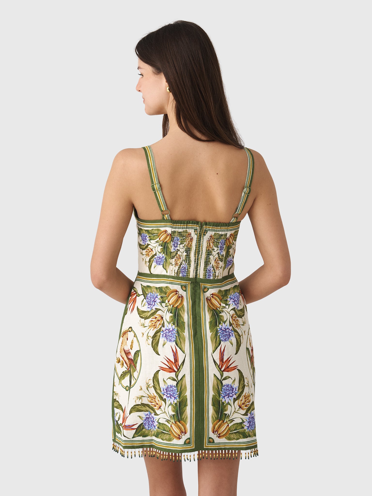 Farm Rio Women's Tropical Scarf Sleeveless Mini Dress - Saint Bernard