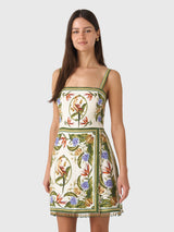 Farm Rio Women's Tropical Scarf Sleeveless Mini Dress - Saint Bernard
