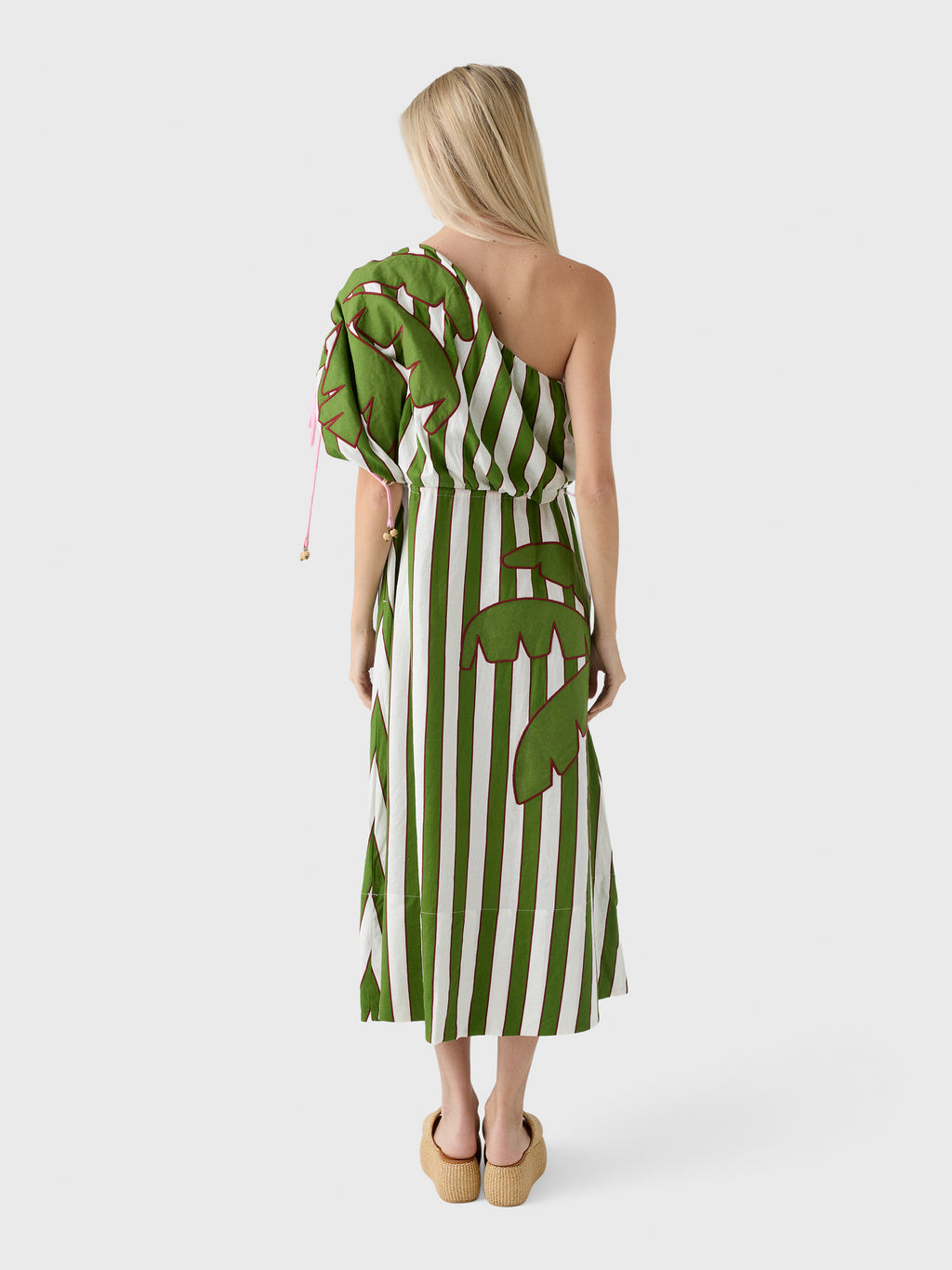 Farm Rio Women's One-Shoulder Midi Dress - Saint Bernard