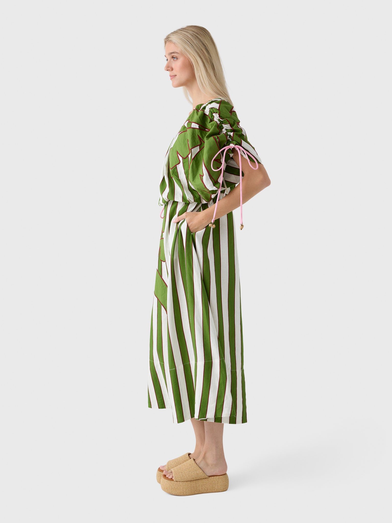 Farm Rio Women's One-Shoulder Midi Dress - Saint Bernard