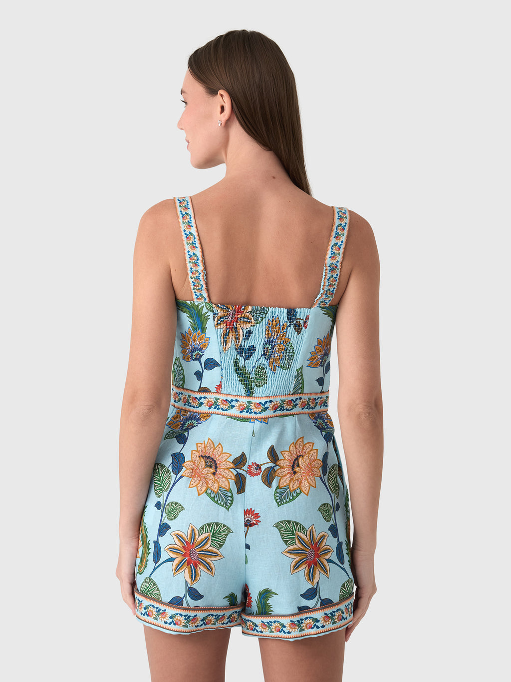 Farm Rio Women's Floral Delhi Romper - Saint Bernard