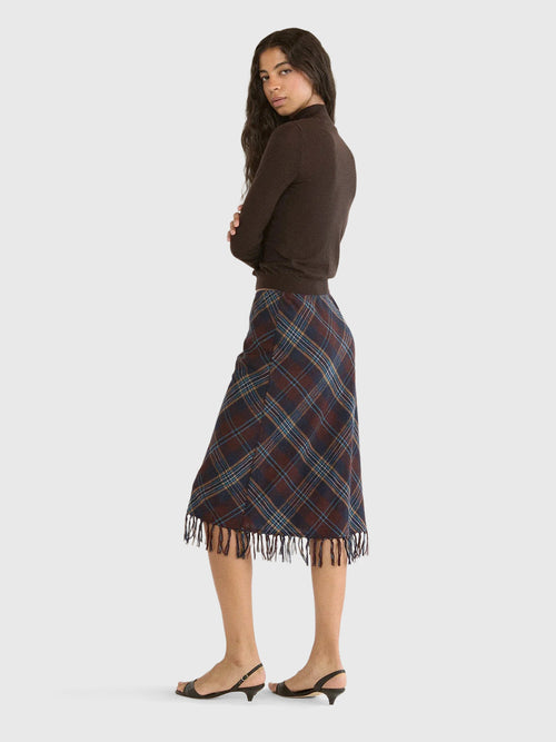 DÔEN Women's Elowette Knotted Fringe Skirt - Saint Bernard