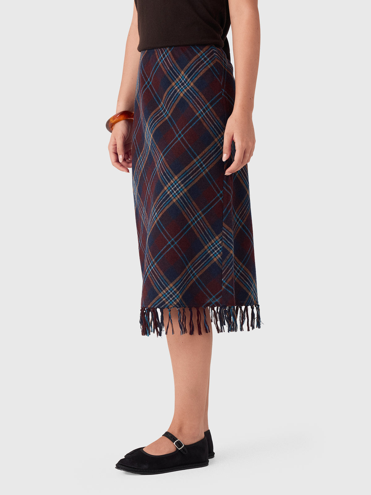 DÔEN Women's Elowette Knotted Fringe Skirt - Saint Bernard
