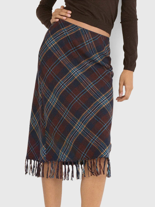 DÔEN Women's Elowette Knotted Fringe Skirt - Saint Bernard