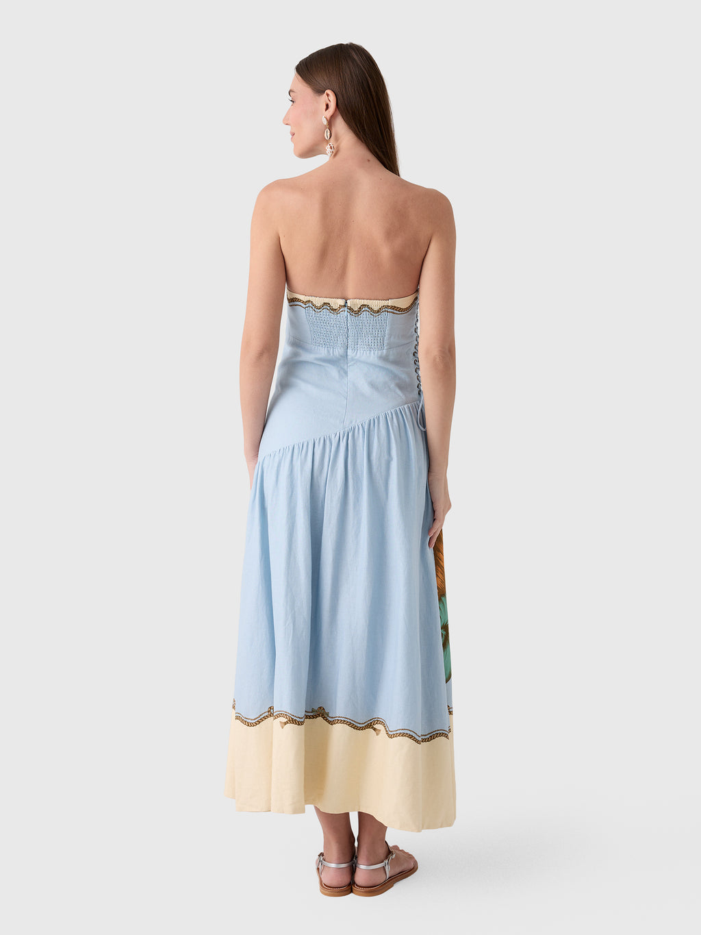 Farm Rio Women's Rio Souvenir Mixed Scarf Maxi Dress - Saint Bernard