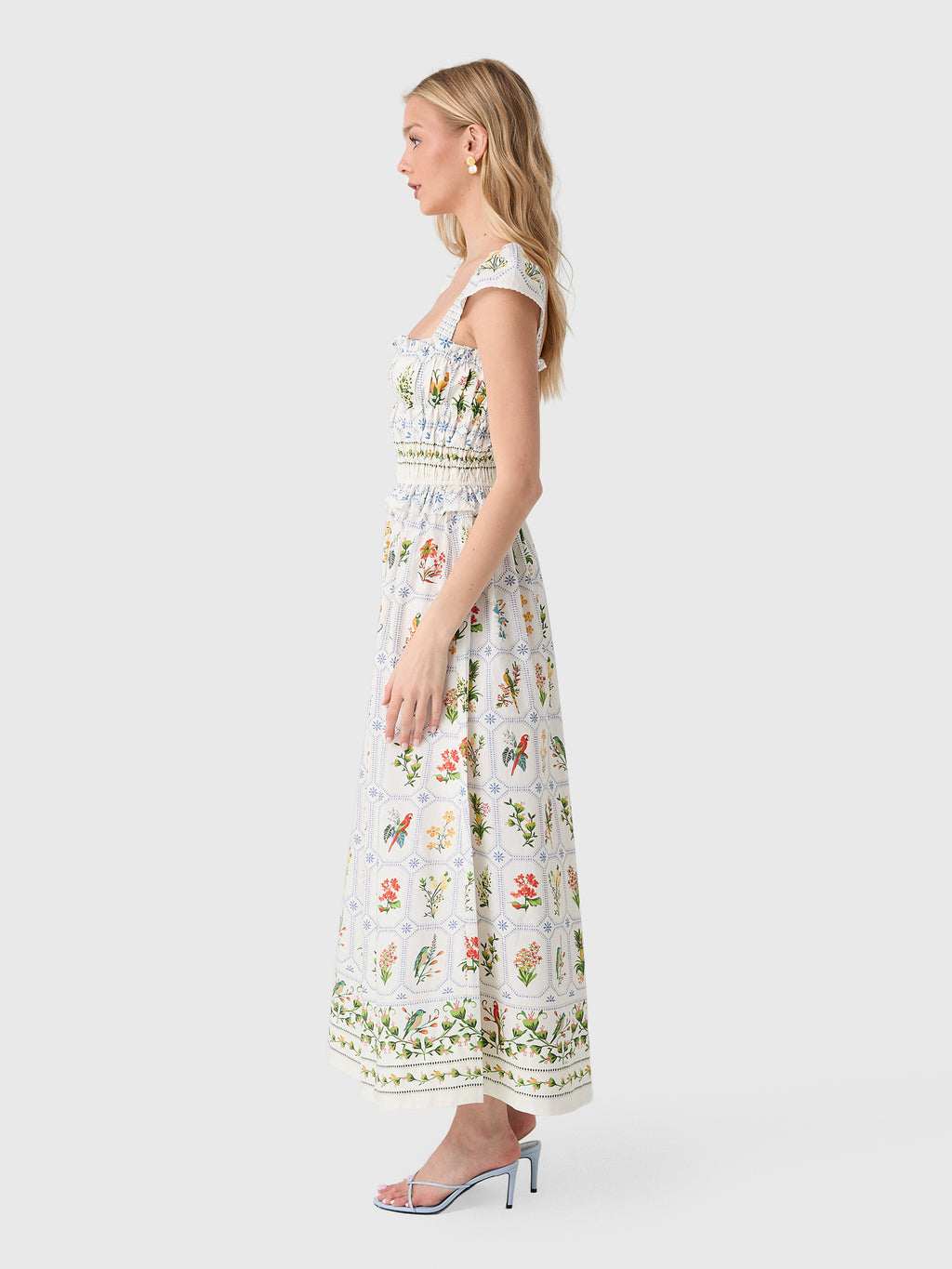 Farm Rio Women's Tropical Porcelain Maxi Dress - Saint Bernard