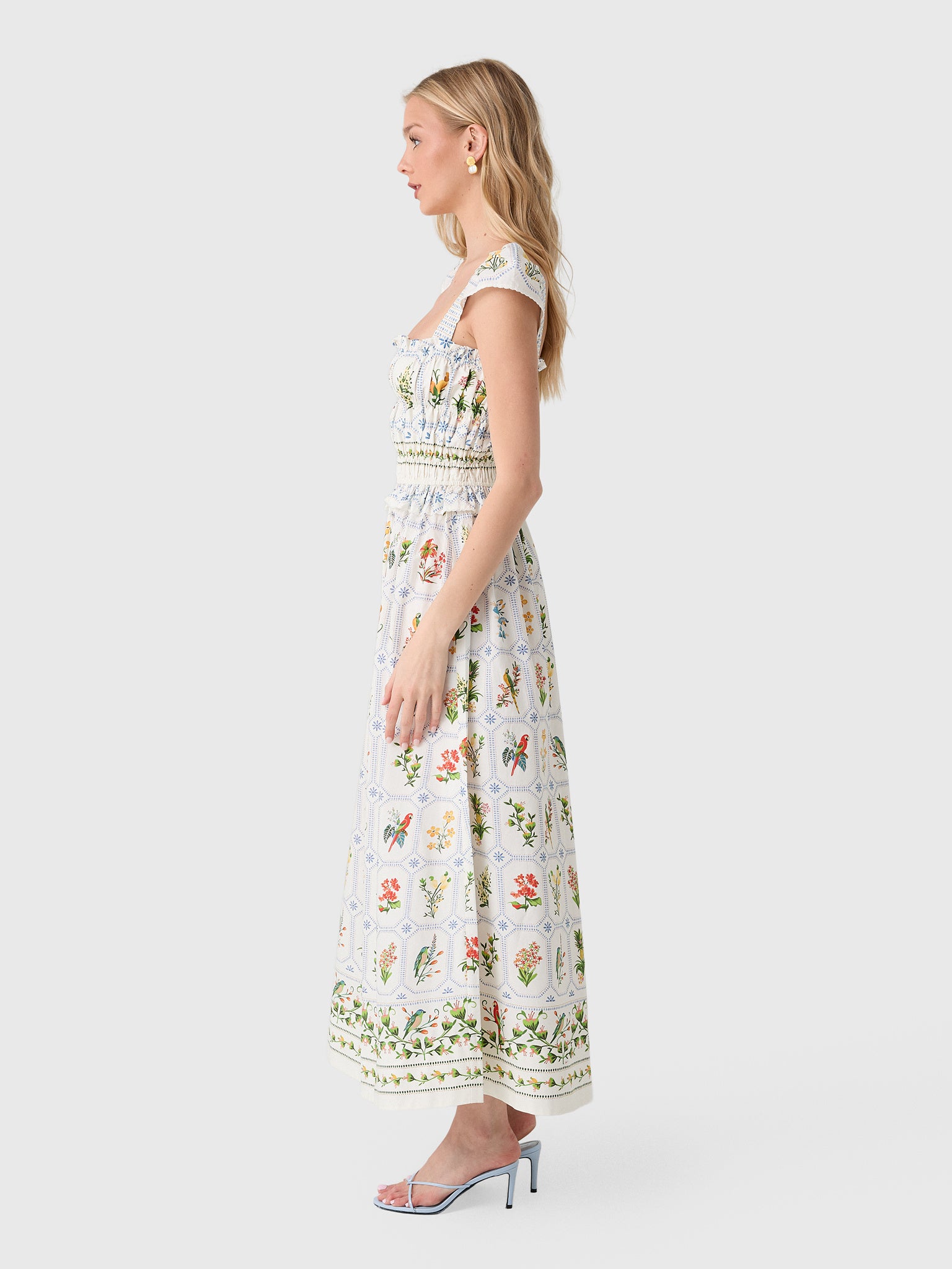 Farm Rio Women's Tropical Porcelain Maxi Dress - Saint Bernard