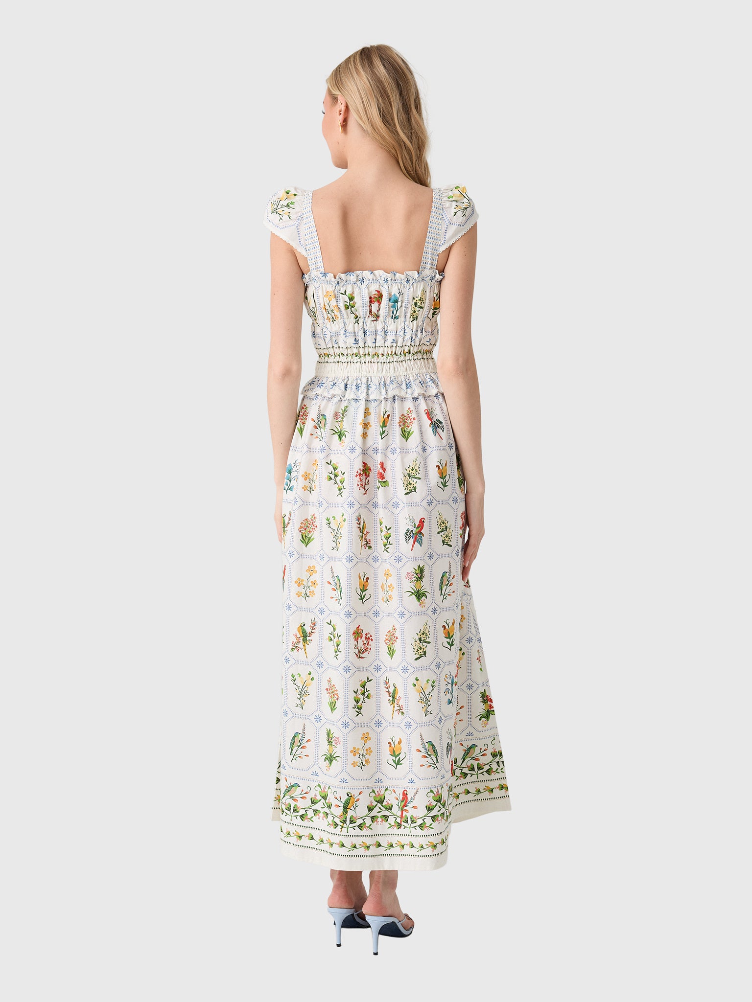 Farm Rio Women's Tropical Porcelain Maxi Dress - Saint Bernard