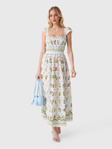 Farm Rio Women's Tropical Porcelain Maxi Dress - Saint Bernard
