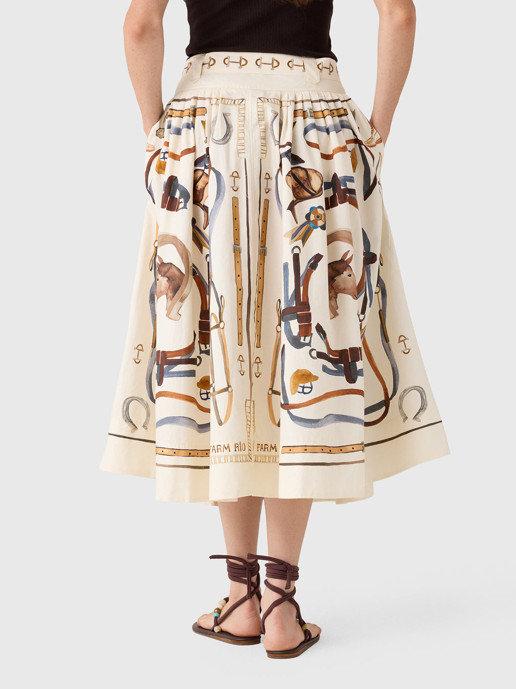Farm Rio Women's Equestrian Scarf Maxi Skirt - Saint Bernard
