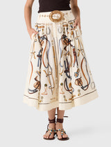 Farm Rio Women's Equestrian Scarf Maxi Skirt - Saint Bernard