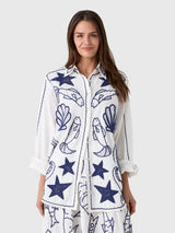 Farm Rio Women's Fresh Fish Shirt - Saint Bernard
