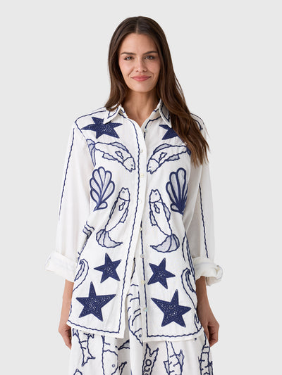 Farm Rio Women's Fresh Fish Shirt - Saint Bernard