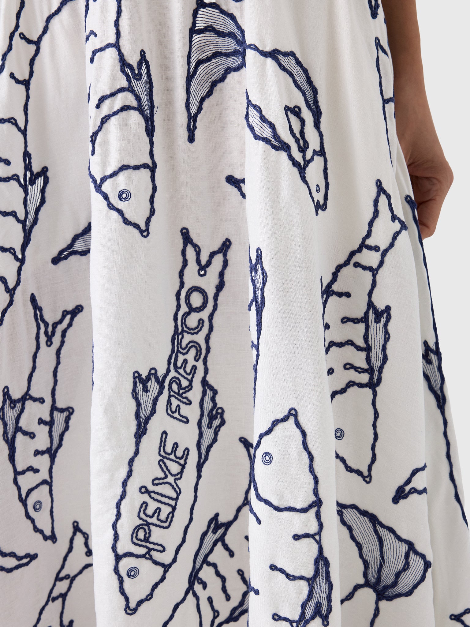 Farm Rio Women's Fresh Fish Midi Skirt - Saint Bernard