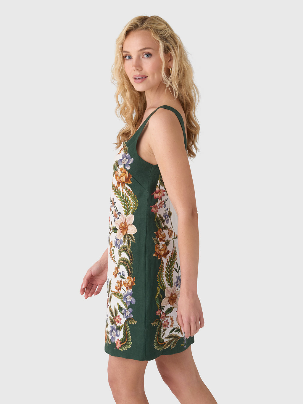 Farm Rio Women's Nature Square Neck Mini Dress - Saint Bernard