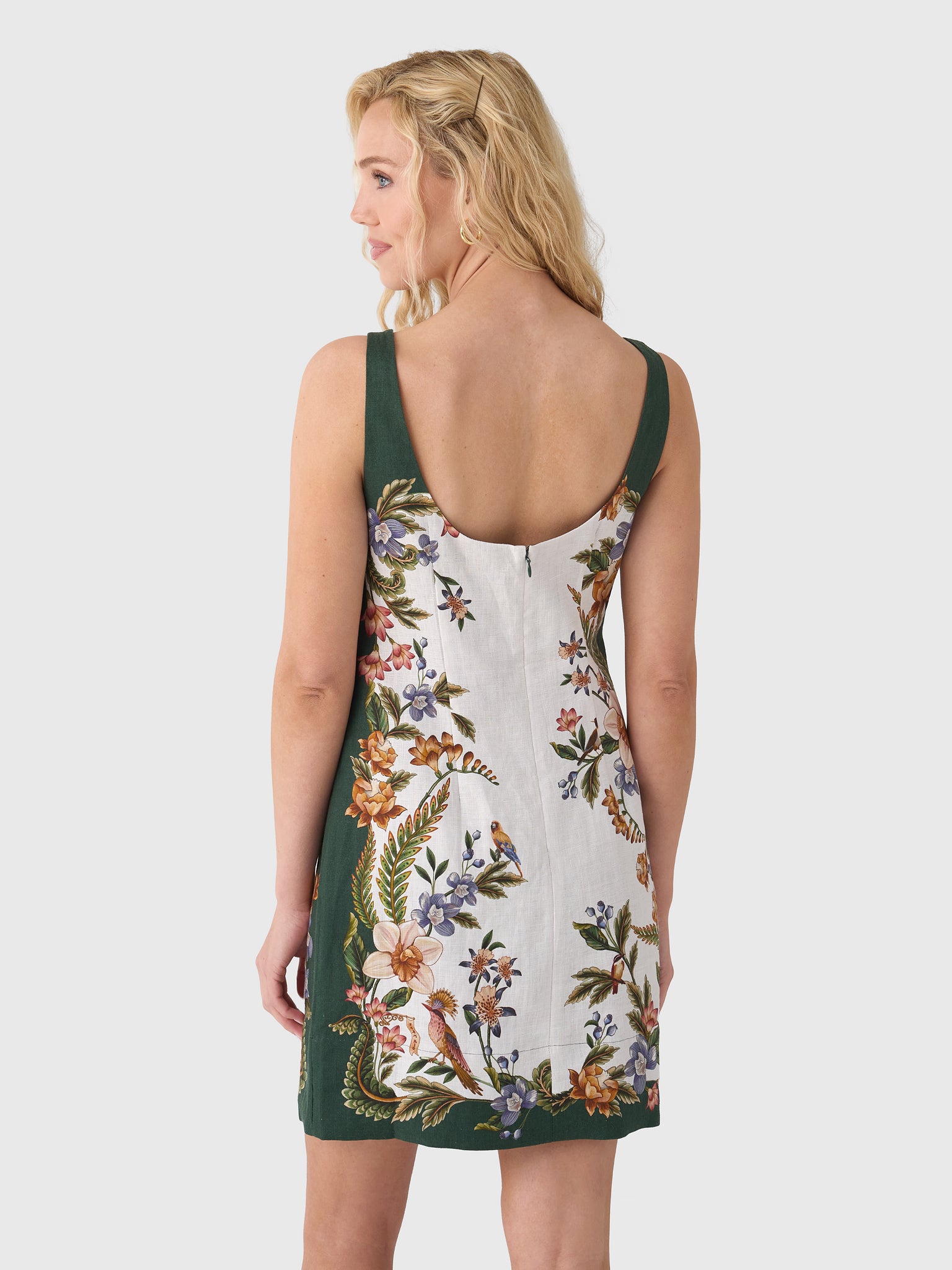 Farm Rio Women's Nature Square Neck Mini Dress - Saint Bernard