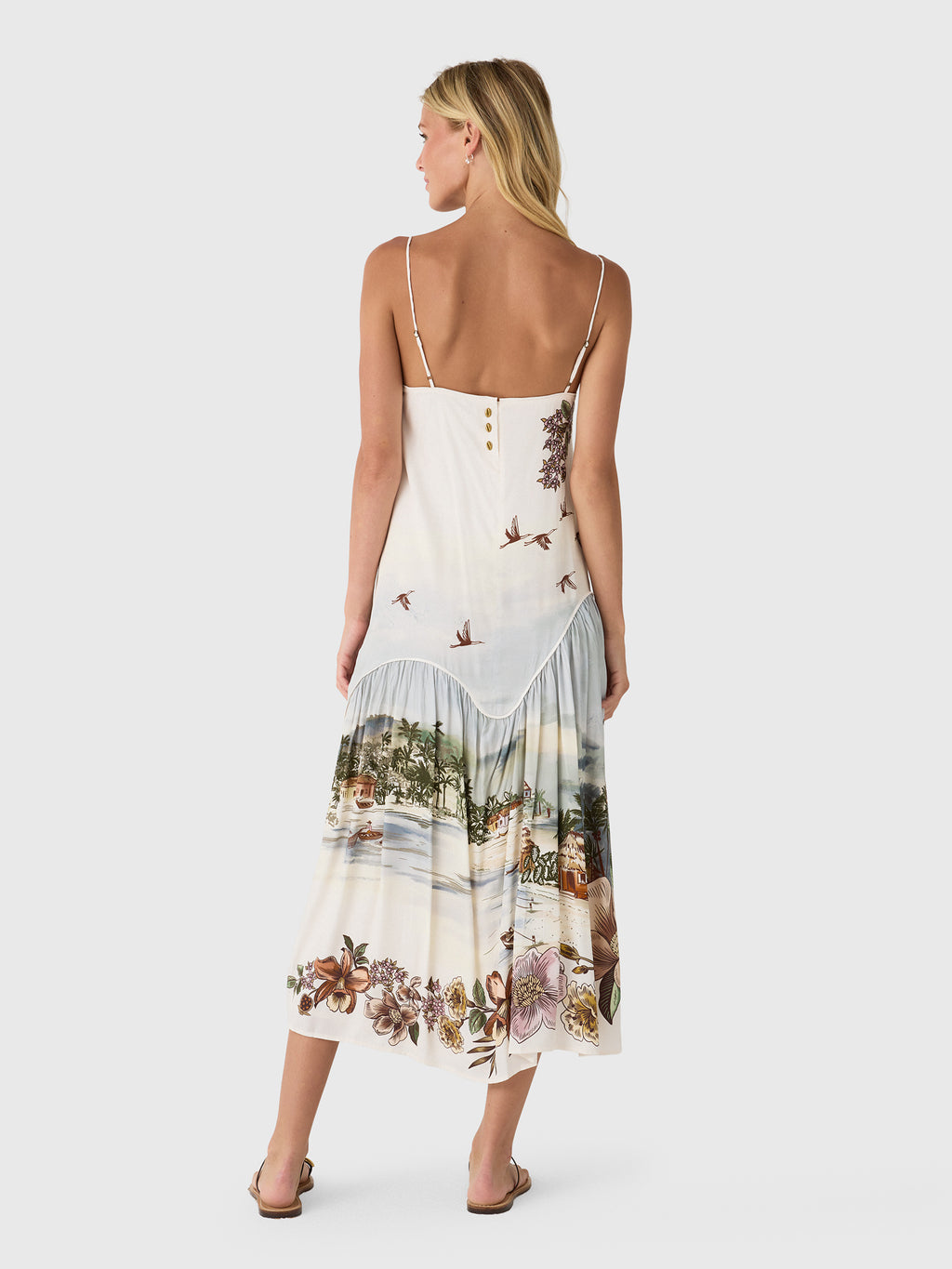 Farm Rio Women's Toile De Rio Sleeveless Maxi Dress - Saint Bernard