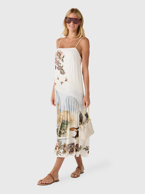 Farm Rio Women's Toile De Rio Sleeveless Maxi Dress - Saint Bernard