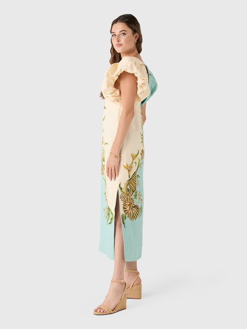 Farm Rio Women's Marine Garden Midi Dress